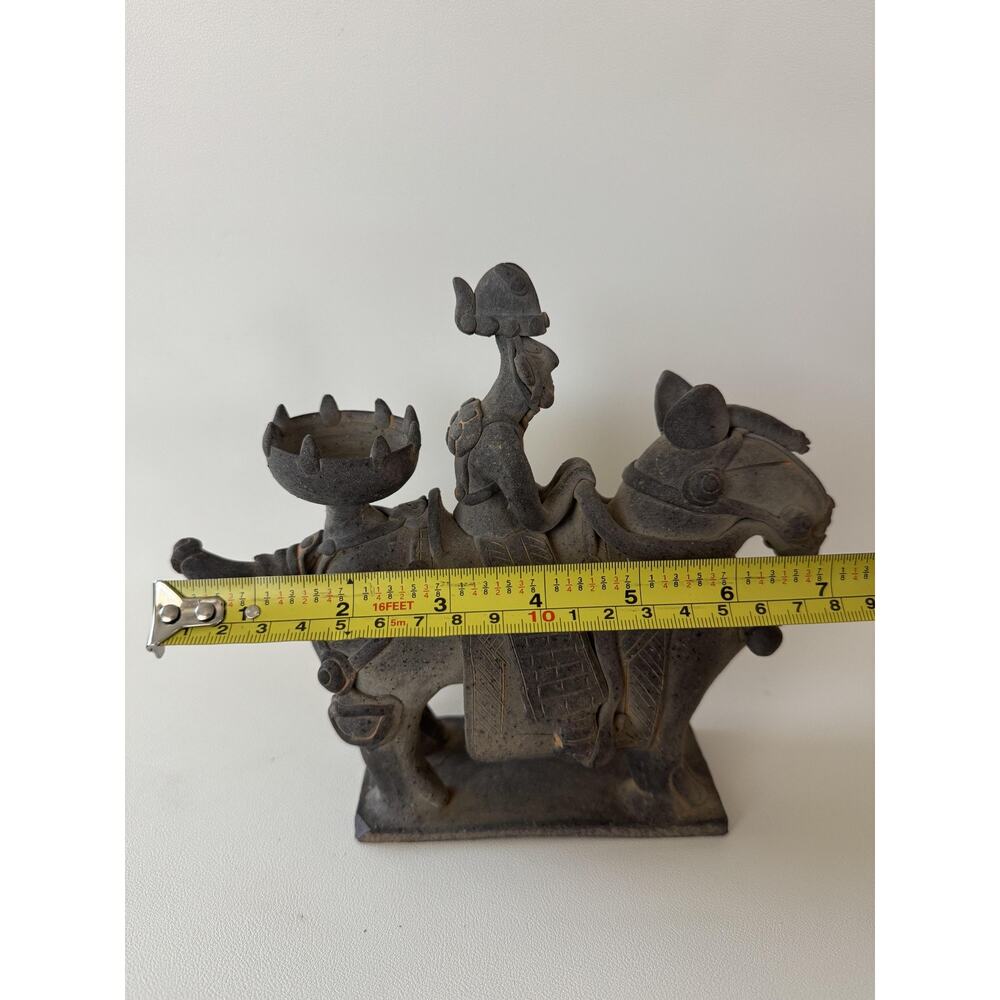 Korean Warrior Sculpture on Horse Clay Vessel Silla Master - Picture 3 of 12